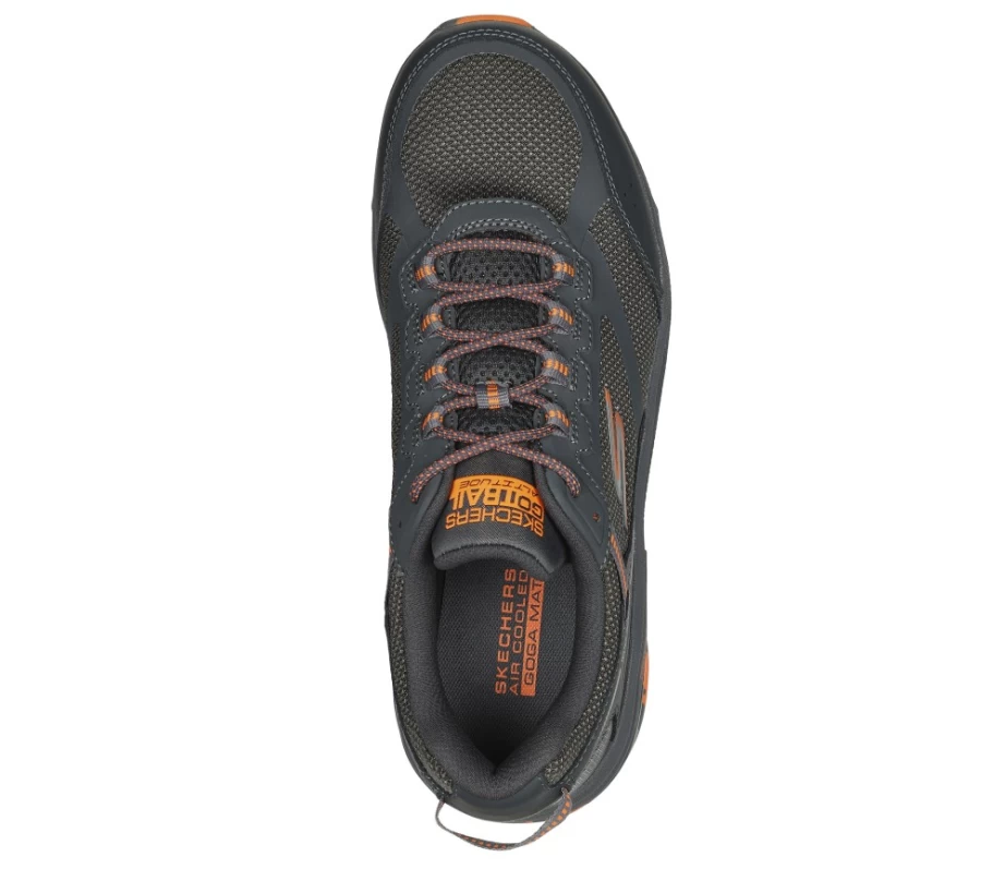 SKECHERS Men's Go Run Trail Altitude Marble Rock 2.0 Running Shoes - Gray/Orange