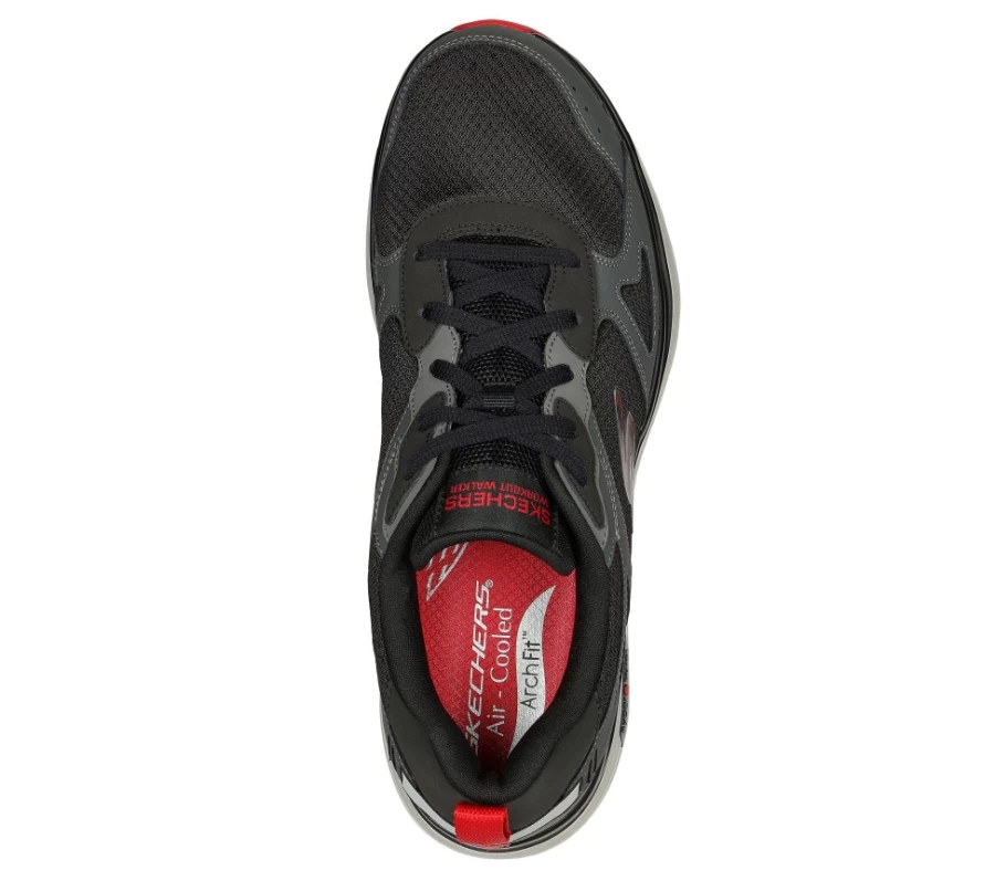 SKECHERS Men's Go Walk Workout Walker - Lightweight Walking Shoes in Black & Gray for Comfort & Support