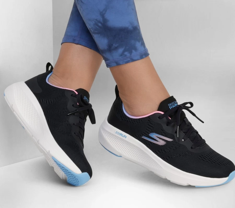 SKECHERS Women's Go Run Elevate - Double Time Running Shoes in Black / Multi