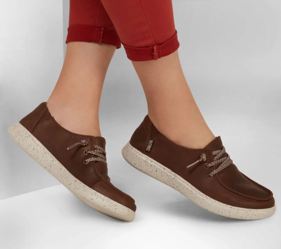 SKECHERS Women's Bobs Skipper - Sandbar Social Slip-On Sneakers in Brown