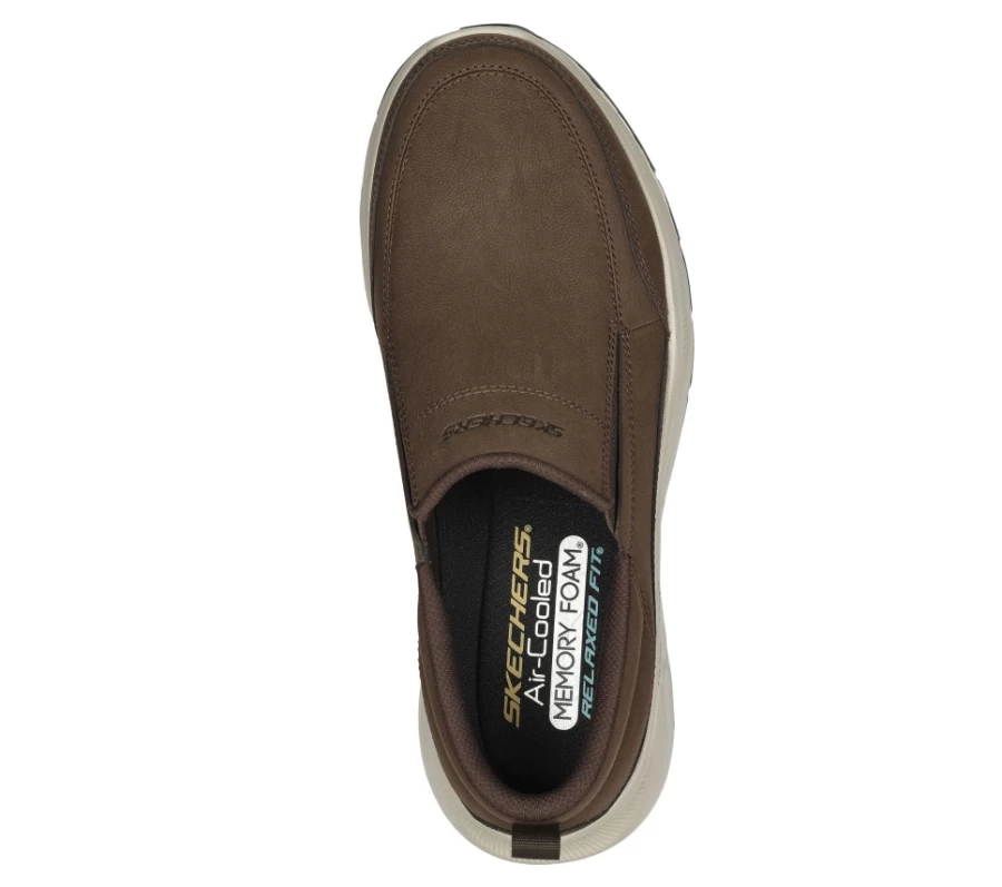 SKECHERS Men's Equalizer 5.0 Slip-On Sneakers in Chocolate - Relaxed Fit Comfort Walking Shoes