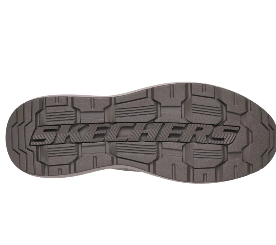 SKECHERS Men's Slip-Ins Neville Rovelo Sneakers in Taupe - Comfortable Slip-On Walking Shoes