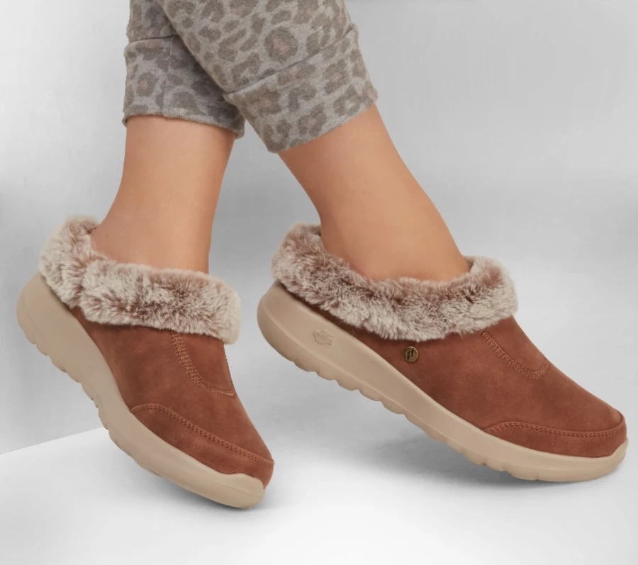 SKECHERS Women's Go Lounge Gratify Sneakers in Chestnut - Comfortable Slip-On Walking Shoes