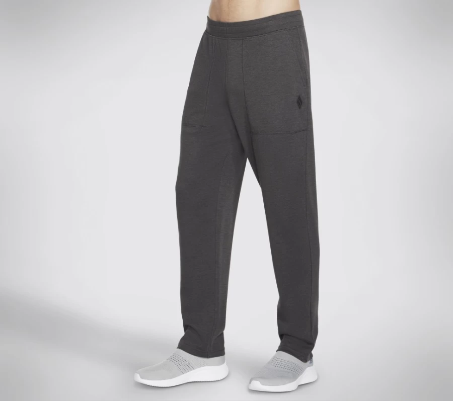 SKECHERS Men's Goknit Pique Lounge Pants - Charcoal Comfort Fit Casual Wear