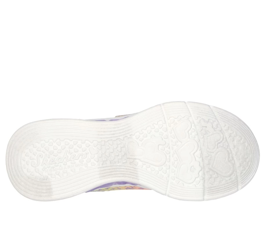 SKECHERS Kids' Flutter Heart Lights - Loves Wild Sneakers in Lavender & Multi Colors