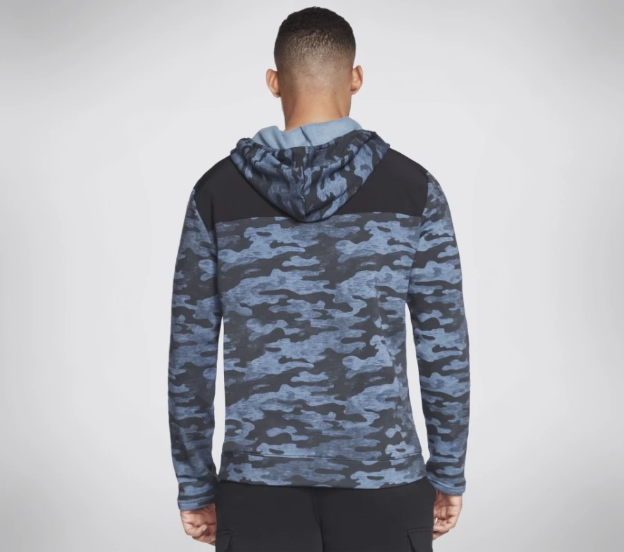 SKECHERS Men's Camo Utility Hoodie - Navy Multi Color Sweatshirt