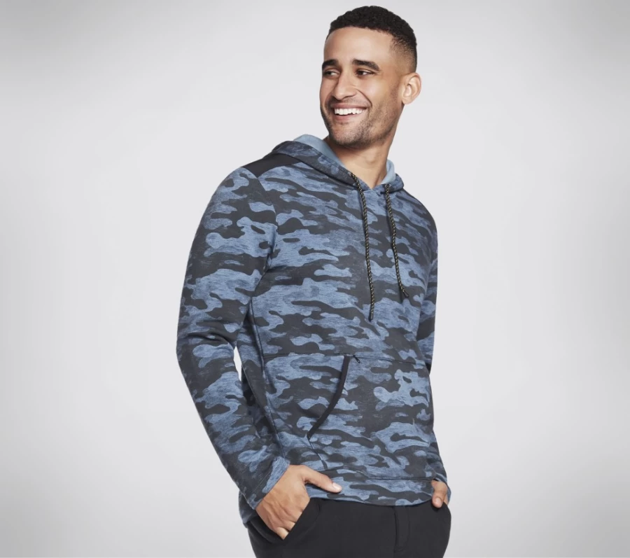 SKECHERS Men's Camo Utility Hoodie - Navy Multi Color Sweatshirt