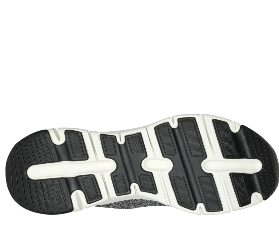 SKECHERS Men's Arch Fit Slip-On Sneakers in White & Black - New Verse Slip-Ins Comfort Shoes