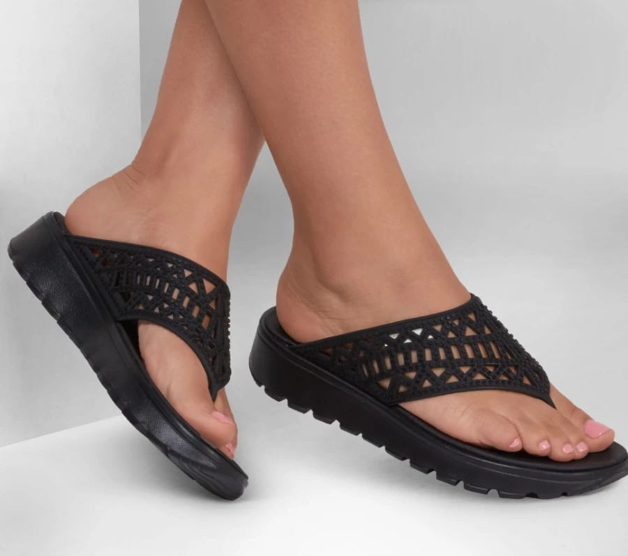 SKECHERS Women's Black Foamies Footsteps - Comfortable & Stylish Sneakers