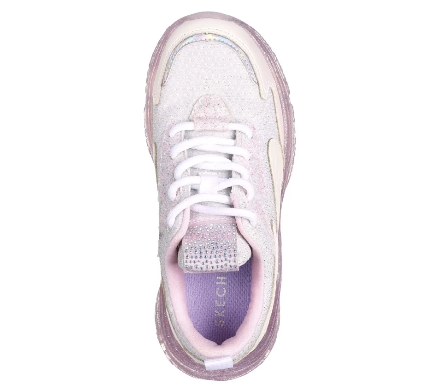 SKECHERS Kids Prismatic Sneakers in White & Multi-Color for Comfort and Style