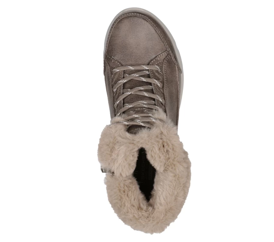 SKECHERS Women's On-The-Go Glacial Ultra Cozy Sneakers in Dark Taupe - Lightweight Comfort for All-Day Wear