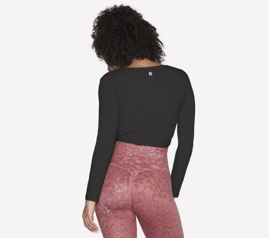 SKECHERS Women's Godri Serene Wrap Top in Black - Comfortable & Stylish Casual Wear