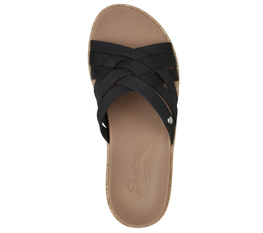 SKECHERS Women's Arch Fit Beverlee Slip-On Sneakers in Black - Comfortable Walking Shoes
