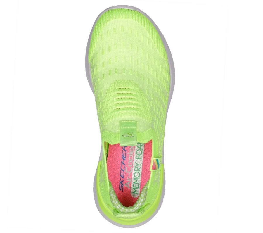 SKECHERS Kids' Ultra Flex 3.0 Sneakers in Lime - Happy Brights Collection