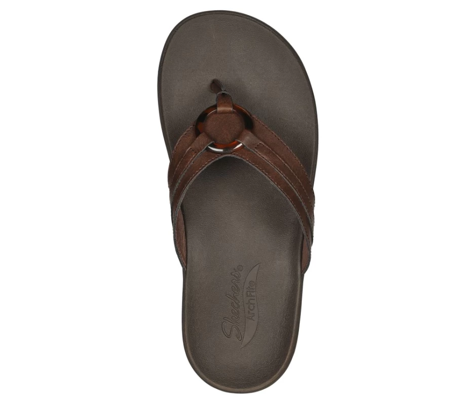 SKECHERS Women's Arch Fit Maui - Summer Fun Sandals in Brown | Comfortable & Stylish Footwear