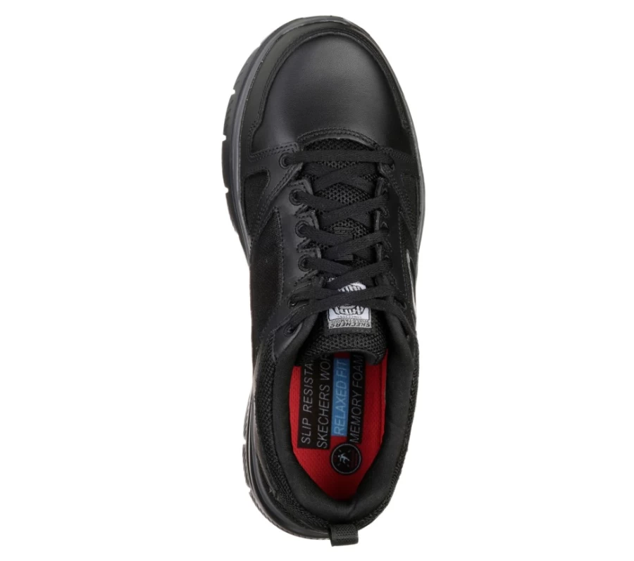SKECHERS Men's Work Relaxed Fit Flex Advantage Sr Sneakers in Black