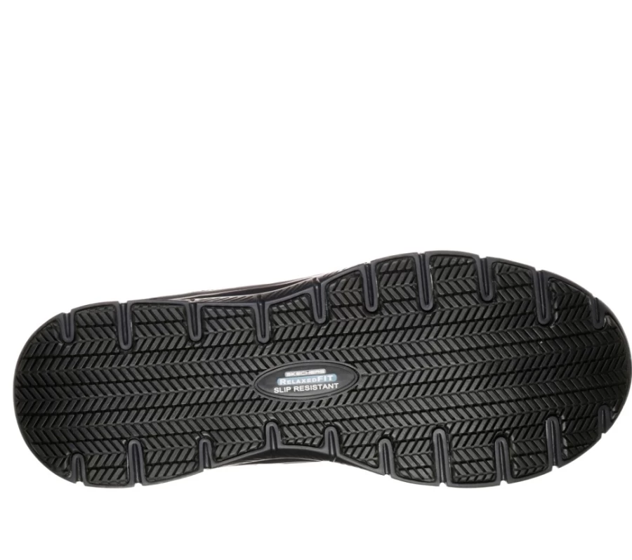 SKECHERS Men's Work Relaxed Fit Flex Advantage Sr Sneakers in Black