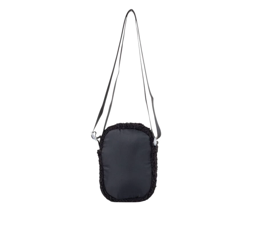 SKECHERS Women's Black Faux Sherpa Crossbody Camera Bag - Stylish & Cozy