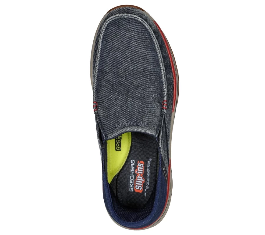 SKECHERS Men's Slip-On Sneakers in Navy - Slip-Ins Remaxed Fenick Comfortable Walking Shoes