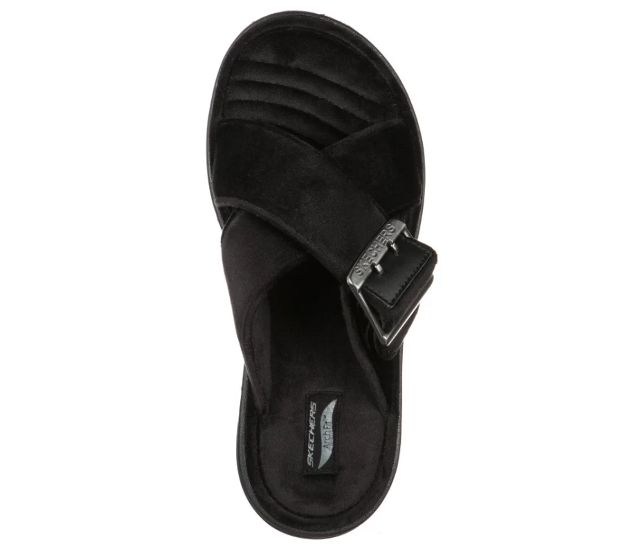 SKECHERS Women's Arch Fit Go Lounge Sneakers in Black - Comfortable Slip-On Walking Shoes
