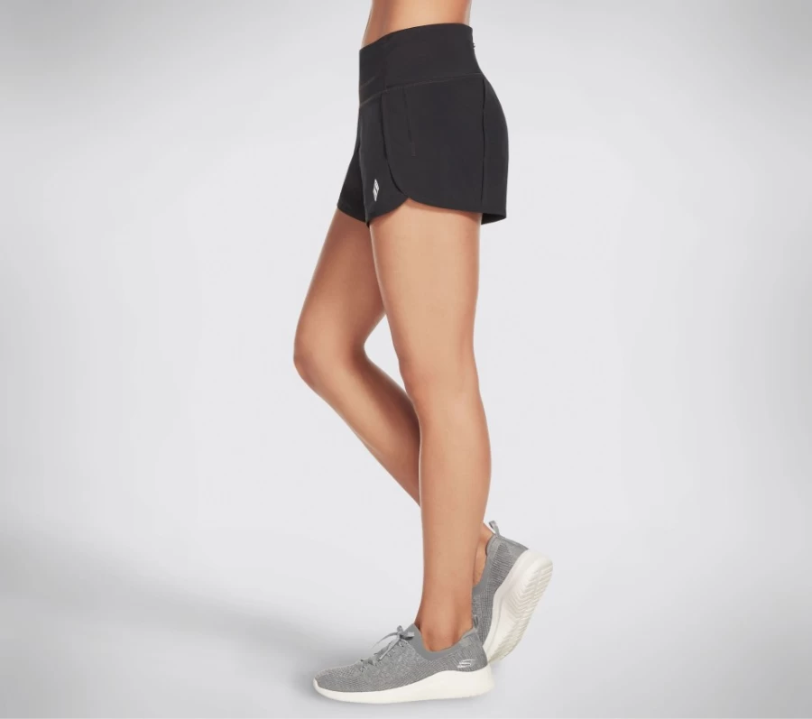 SKECHERS Women's Going Places Run Shorts - Black Athletic Running Shorts for Women