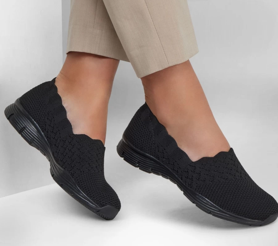 SKECHERS Women's Black Seager - Stat Sneakers
