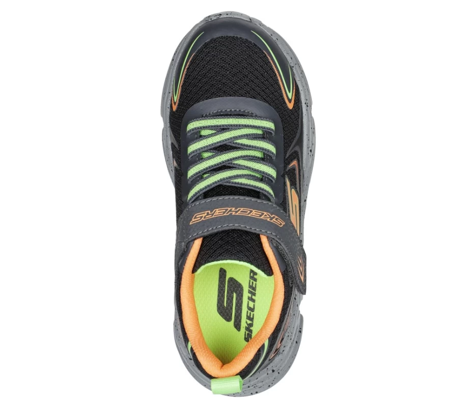 SKECHERS Kids' Wavetronic - Ravlor Sneakers in Black & Orange | Lightweight Athletic Shoes for Children