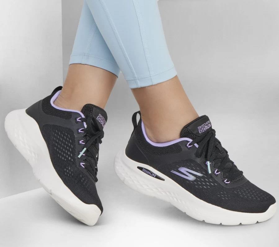 SKECHERS Women's Go Run Lite Running Shoes - Black / Purple | Lightweight & Comfortable
