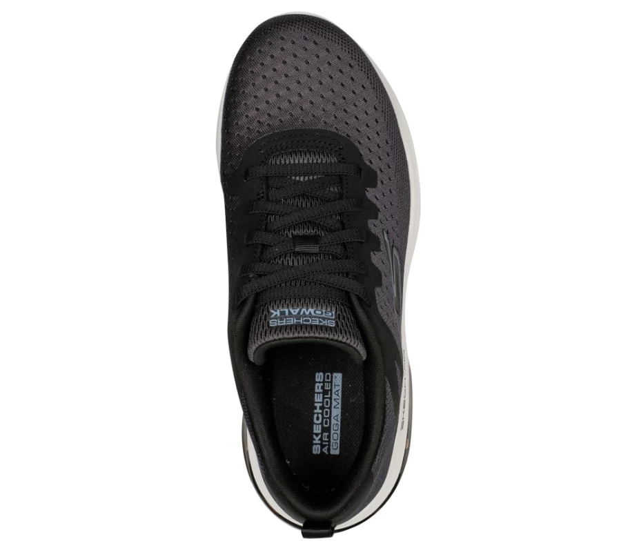 SKECHERS Women's Go Walk Air 2.0 Sneakers - Black & Light Blue Summer Walking Shoes