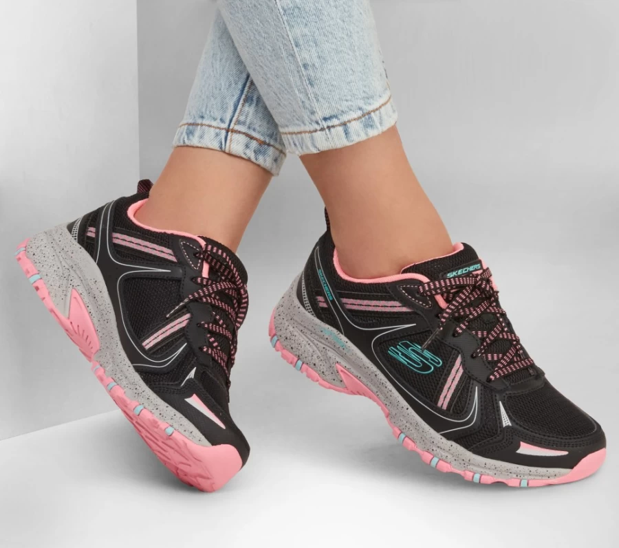 SKECHERS Women's Hillcrest - Vast Adventure Sneakers in Black & Hot Pink