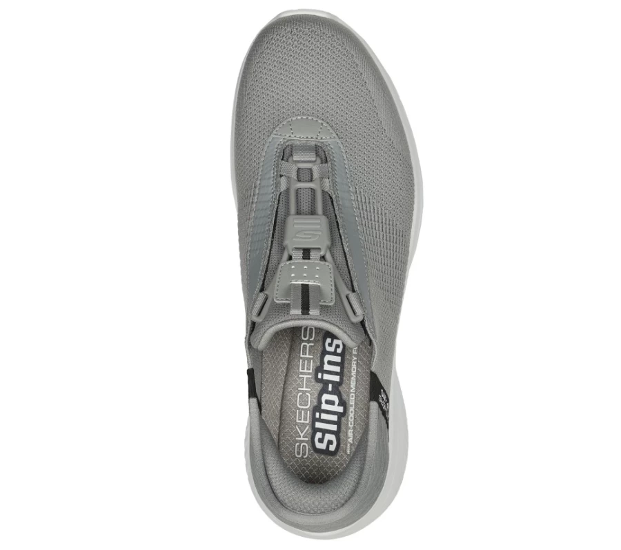 SKECHERS Men's Ultra Flex 3.0 Slip-On Sneakers - Finnik Style in Gray & Black | Slip-Ins Comfort Walking Shoes