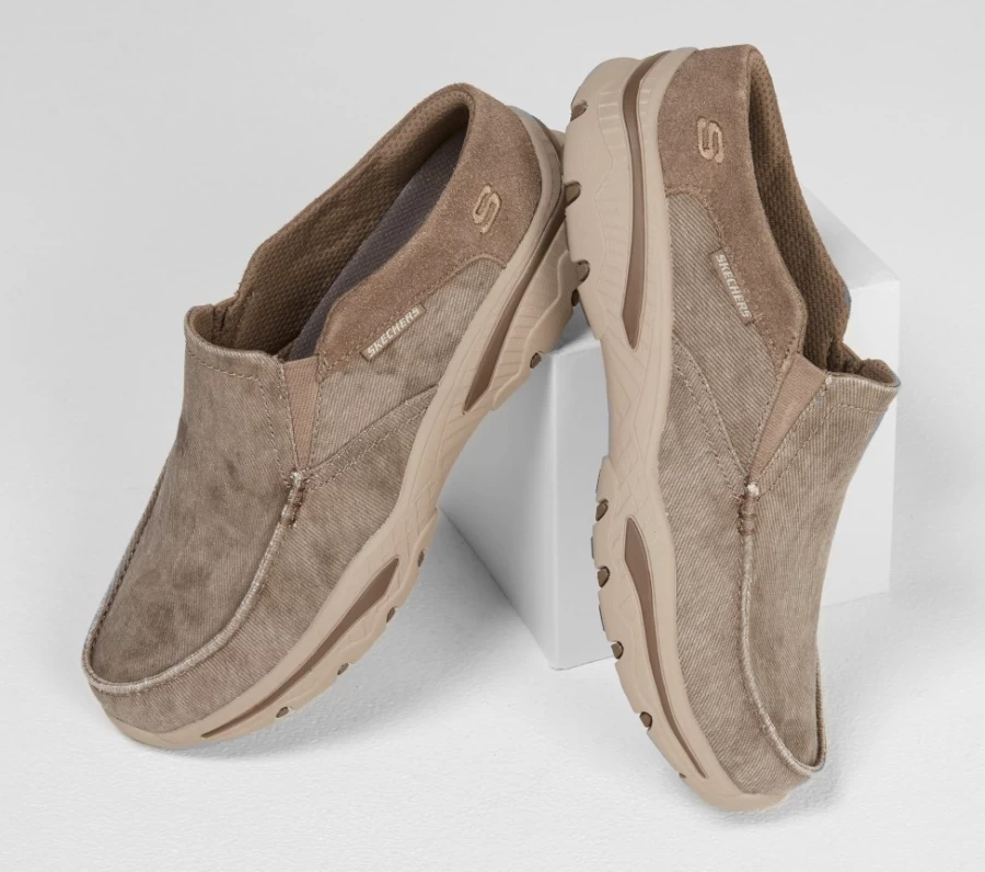 SKECHERS Men's Creston Backlot Relaxed Fit Sneakers in Khaki