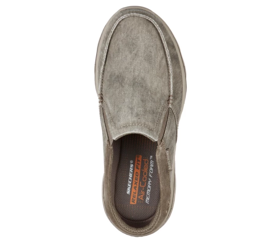 SKECHERS Men's Creston Backlot Relaxed Fit Sneakers in Khaki