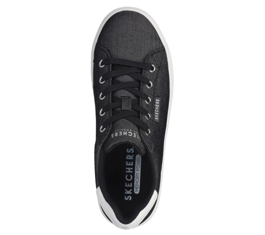 SKECHERS Women's Plateau - The Views Sneakers in Black | Comfortable & Stylish Walking Shoes