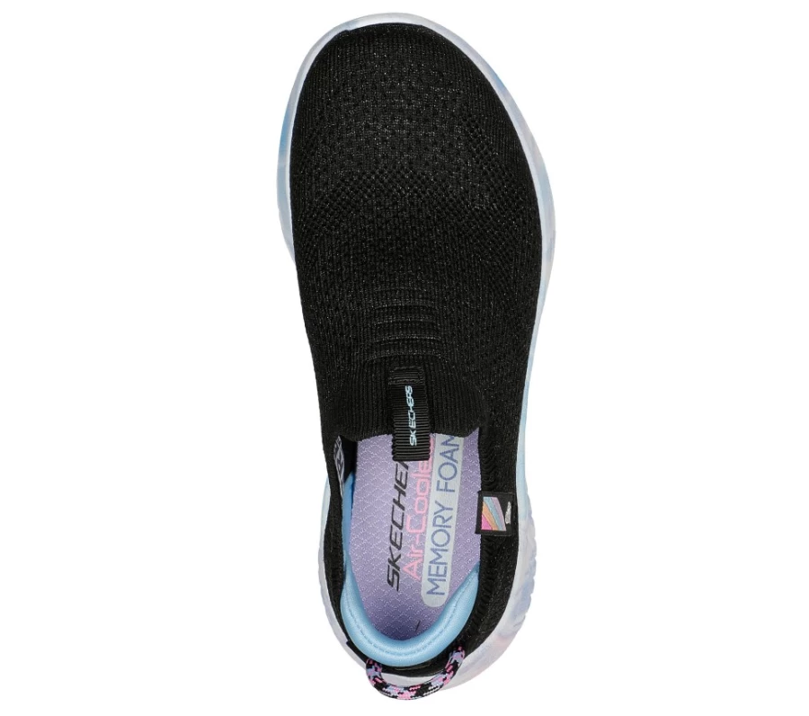SKECHERS Kids Ultra Flex 3.0 Sneakers - Cooltastic Black & Multi Color Athletic Shoes