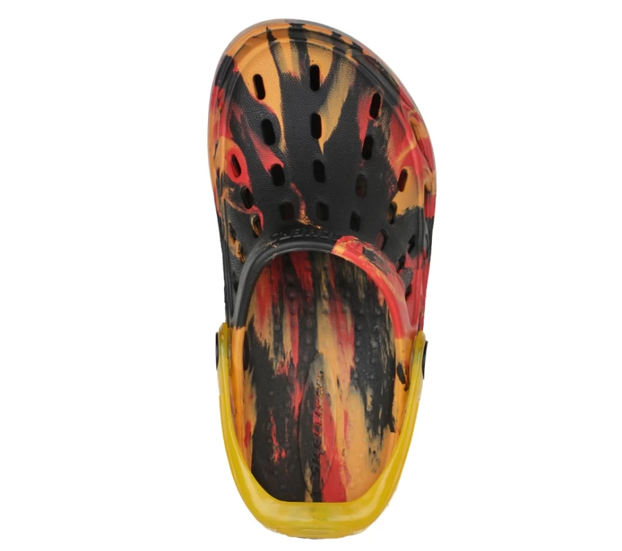 SKECHERS Kids Foamies Swifters Transluminator Sneakers - Black / Multi Color Lightweight Shoes