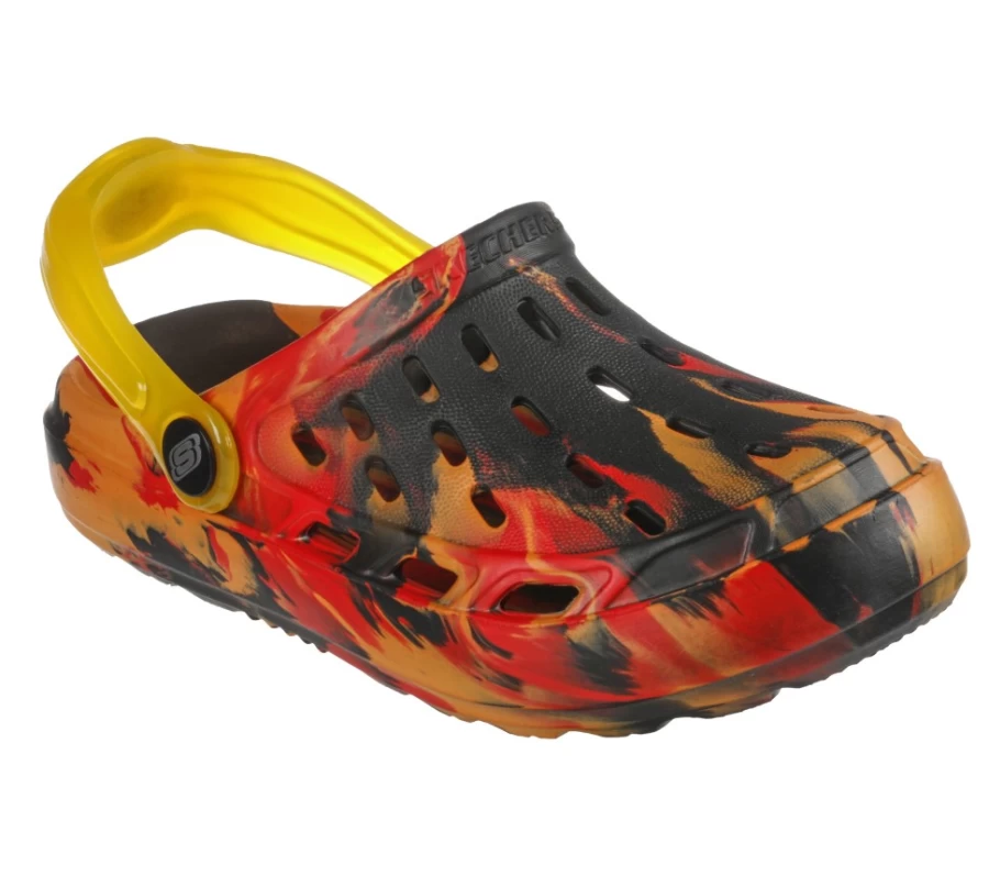 SKECHERS Kids Foamies Swifters Transluminator Sneakers - Black / Multi Color Lightweight Shoes