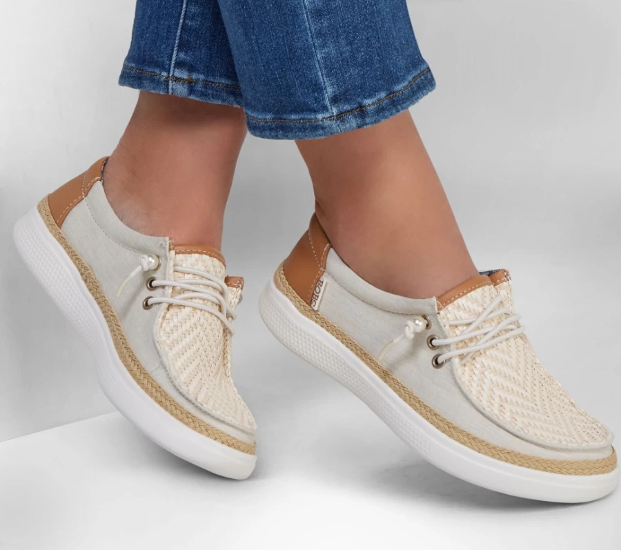SKECHERS Women's Bobs Skipper - Entirely Shore Slip-On Sneakers in Natural