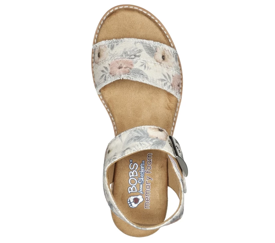 SKECHERS Women's White & Multi Bobs Desert Kiss - Sweet Hibiscus Comfort Shoes