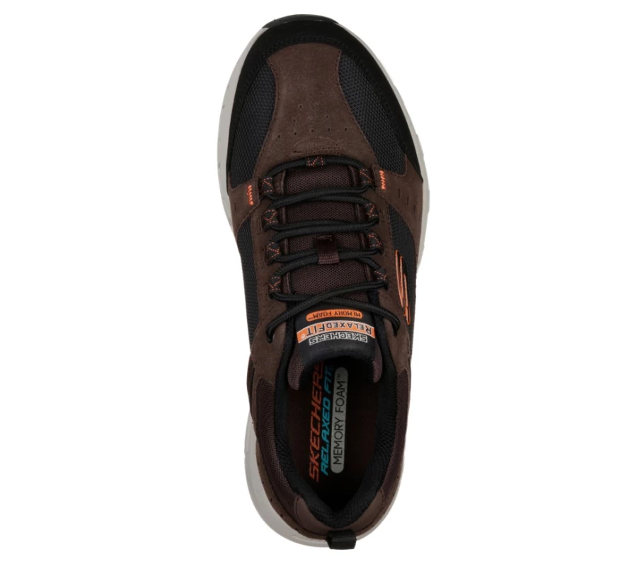 SKECHERS Men's Oak Canyon Relaxed Fit Sneakers in Chocolate & Black
