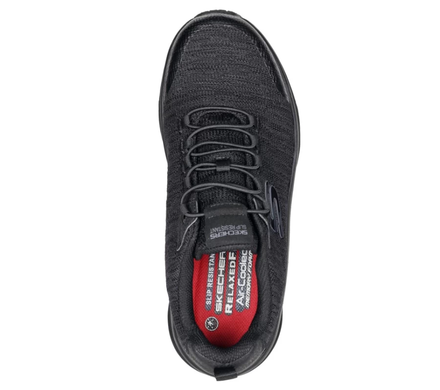 SKECHERS Men's D'Lux Walker Sr - Luxir Black Walking Shoes