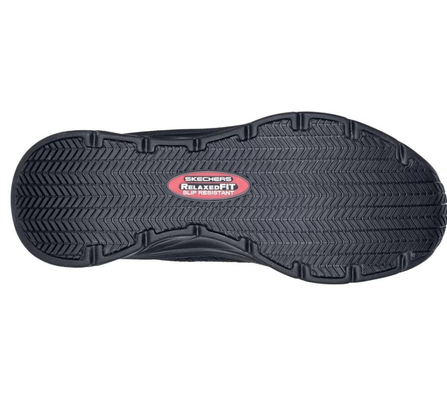 SKECHERS Men's D'Lux Walker Sr - Luxir Black Walking Shoes