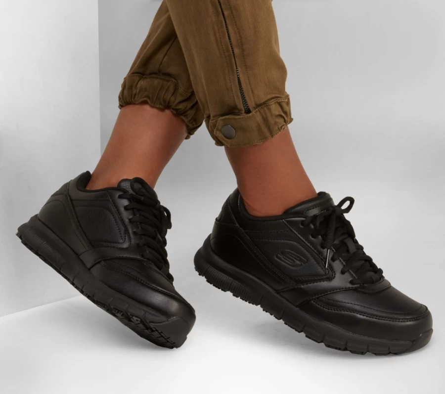 SKECHERS Women's Nampa Wyola Sr Relaxed Fit Sneakers in Black