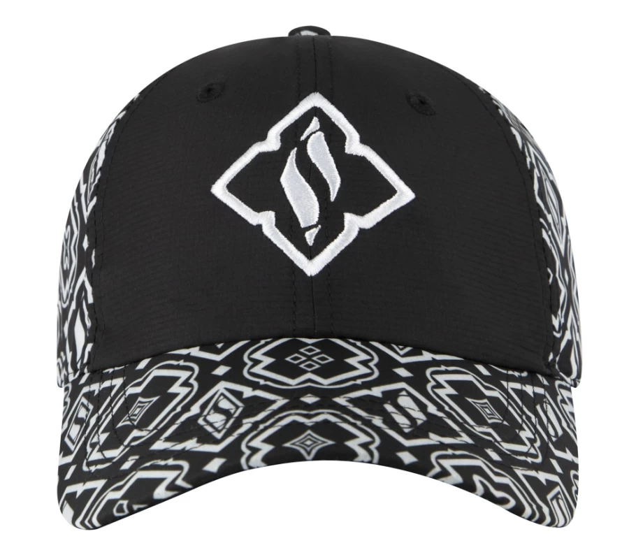 SKECHERS Women's Diamond Legacy Heritage Hat - Black & White Casual Baseball Cap
