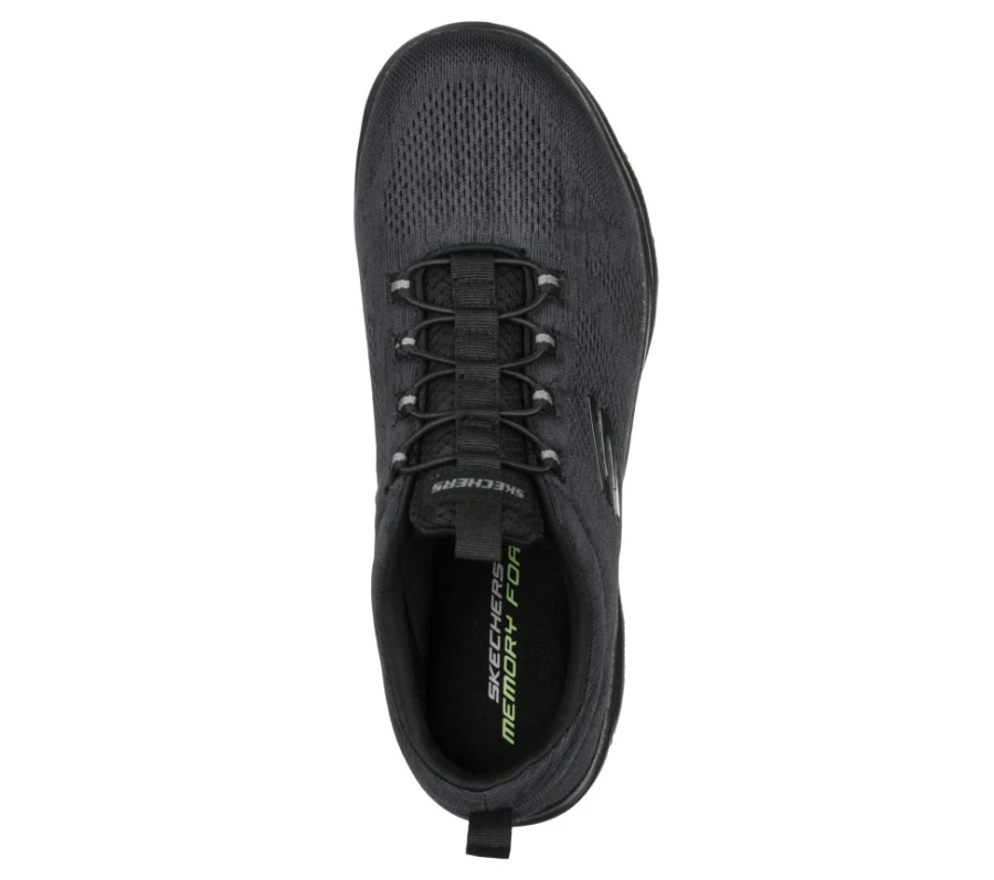 SKECHERS Men's Louvin Black Summit Sneakers