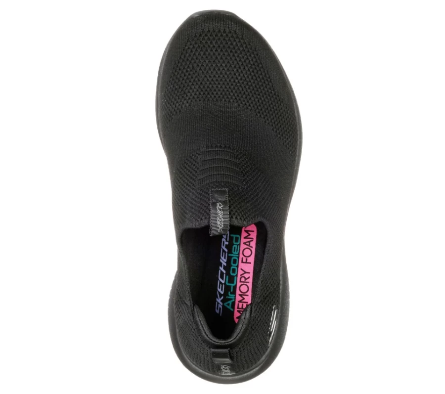 SKECHERS Women's Ultra Flex - First Take Sneakers in Black | Lightweight Comfortable Walking Shoes