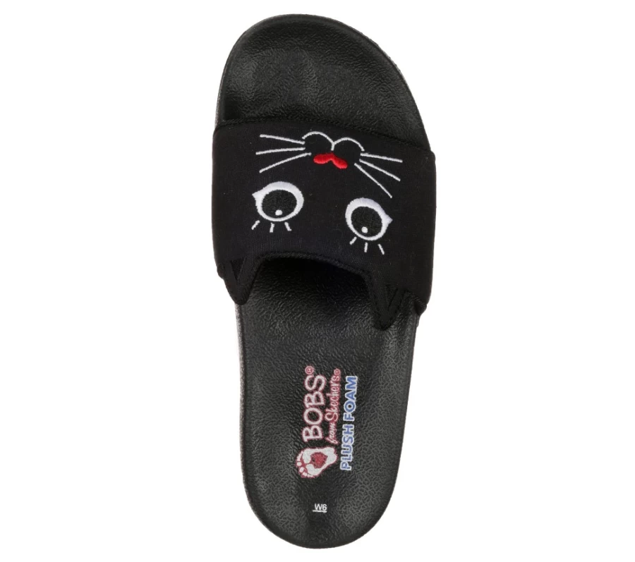 SKECHERS Women's Black Bobs Pop-Ups - Paws-I-Tive Comfortable Slip-On Shoes