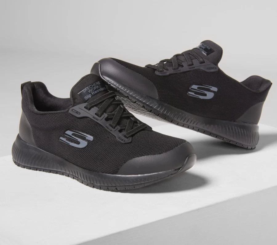 SKECHERS Women's Work: Squad Sr Black Sneakers for Comfort and Style