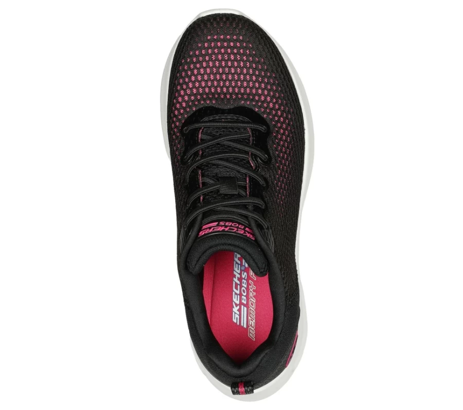SKECHERS Women's Bobs Unity - Black & Hot Pink Sneakers with Color Accents