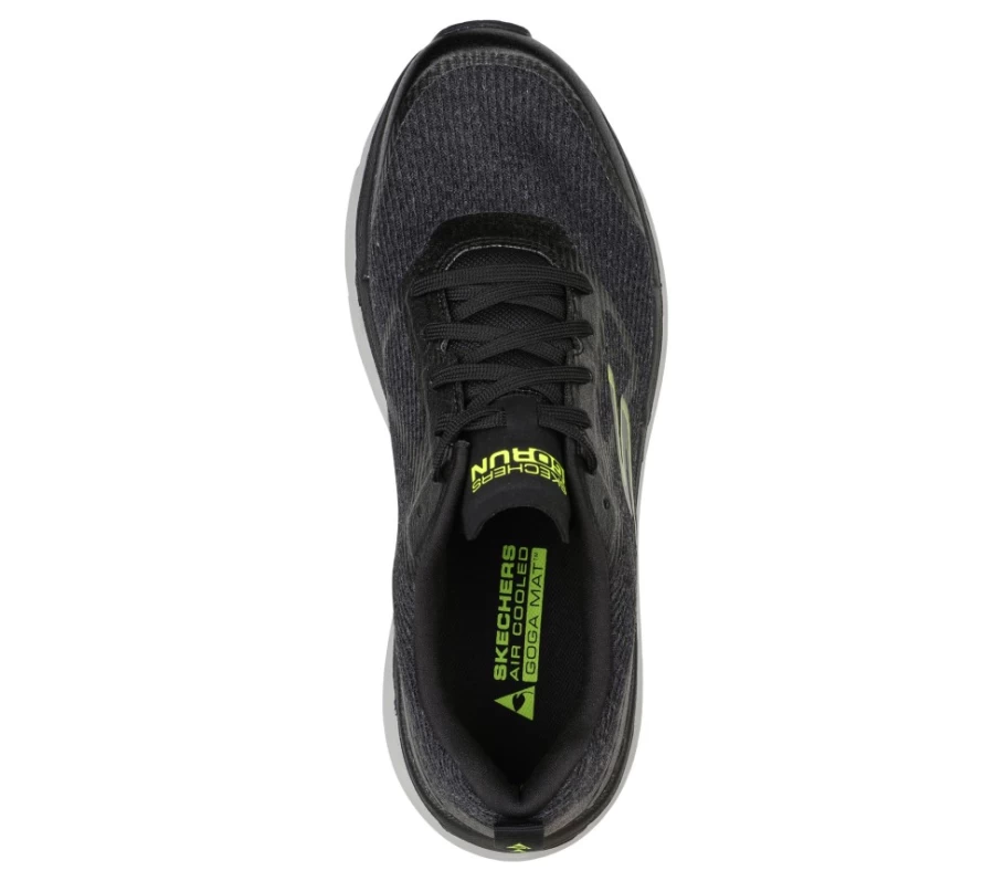 SKECHERS Men's Max Cushioning Premier Sneakers - Black/Lime | Comfort Running Shoes for Men